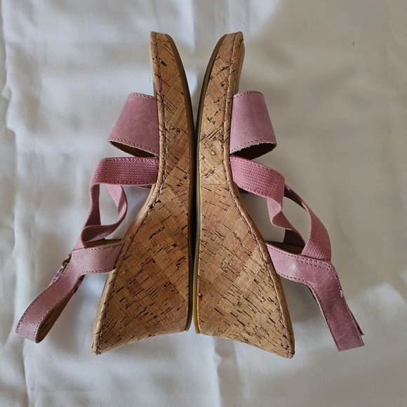 BORN Women's HYURO Strappy Cork Wedge Sandals, Pink Size 11M - Picture 6 of 11